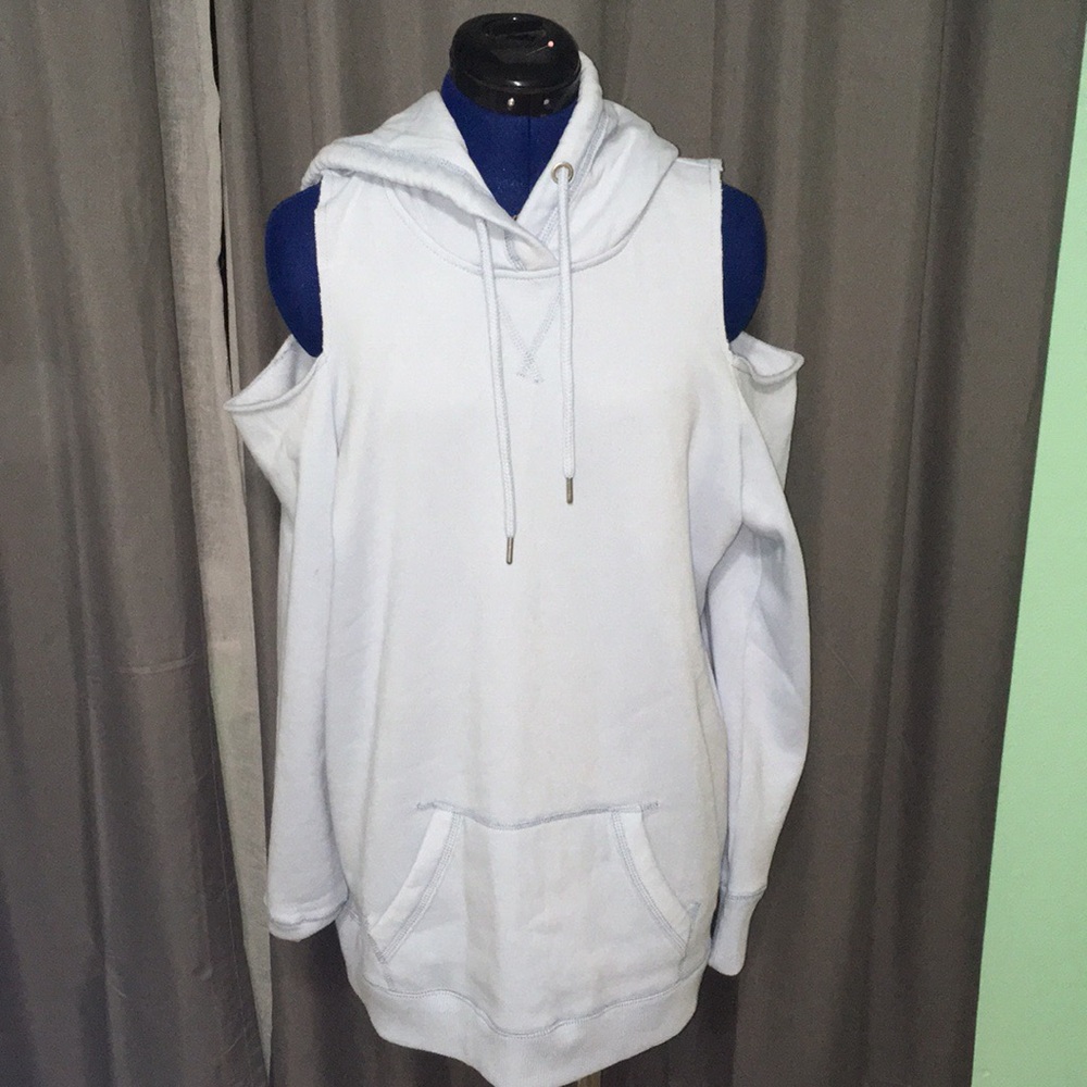 Baby blue Hollister off the shoulder sweatshirt